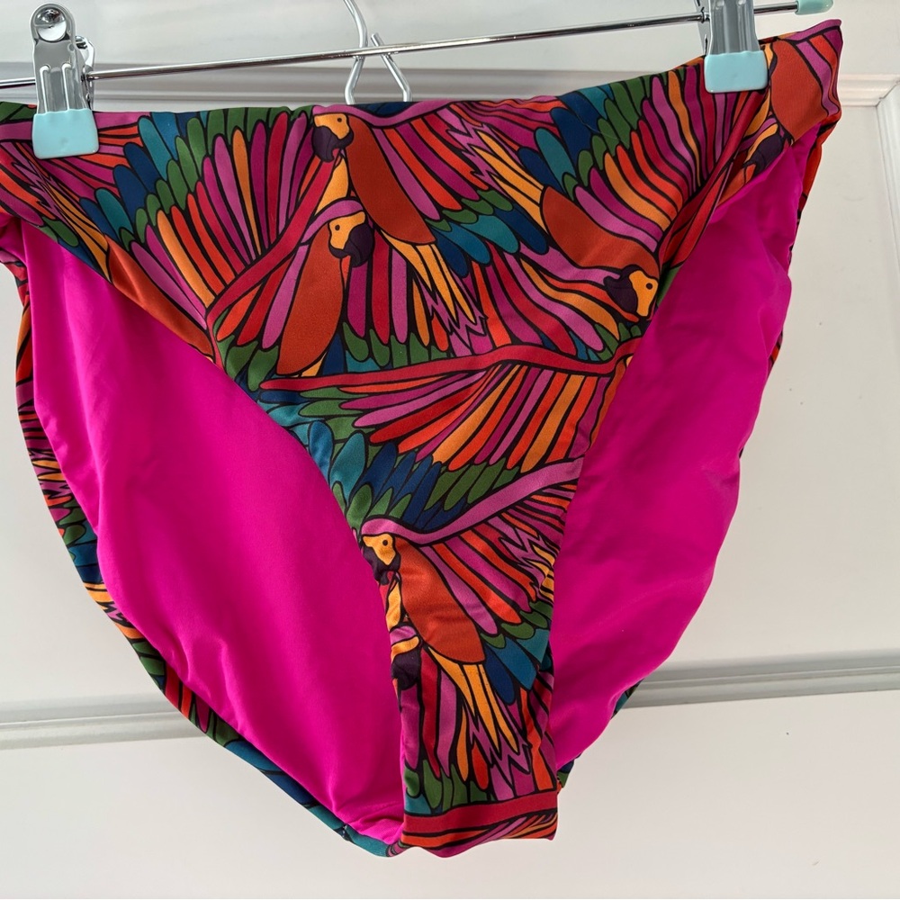 Colorful Parrot Print Bikini Bottom